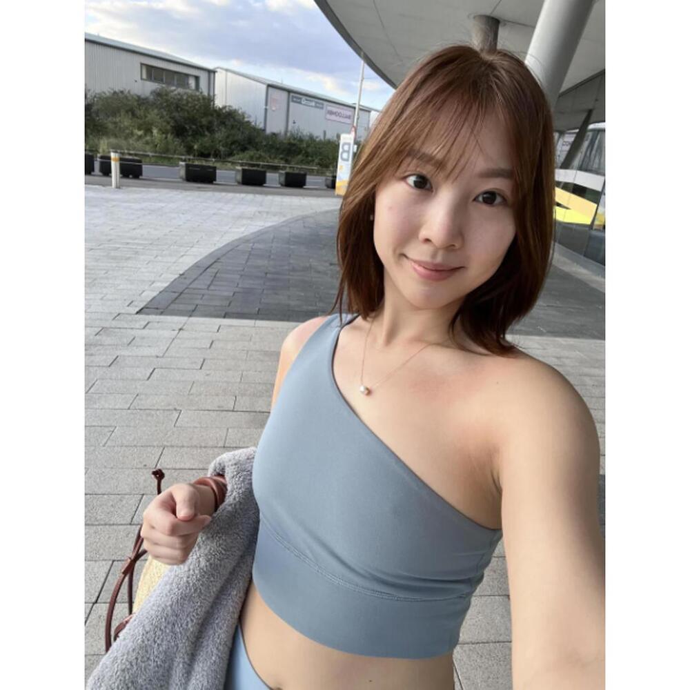 NWT Lululemon Align Asymmetrical Bra Light Support, A/B Cup Concrete Blue Size 4